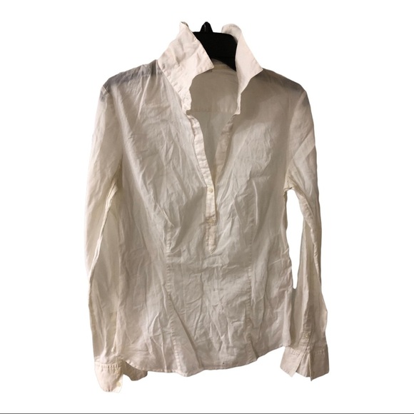 Express design‎ studio off white sheer long sleeve buttoned down shirt size XS - Picture 2 of 9